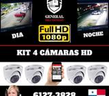 Kit 4 Cámaras de Seguridad Domo